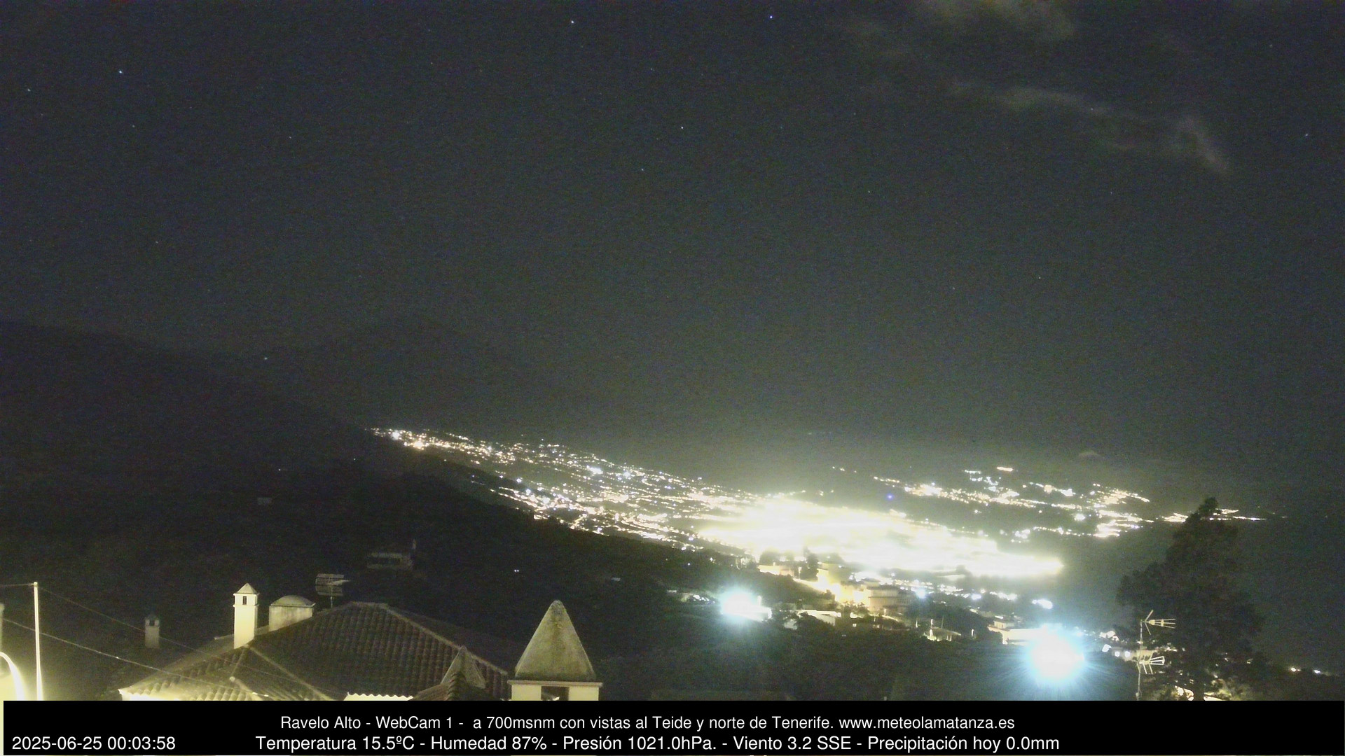 time-lapse frame, MeteoRavelo- Visión N de Tenerife webcam