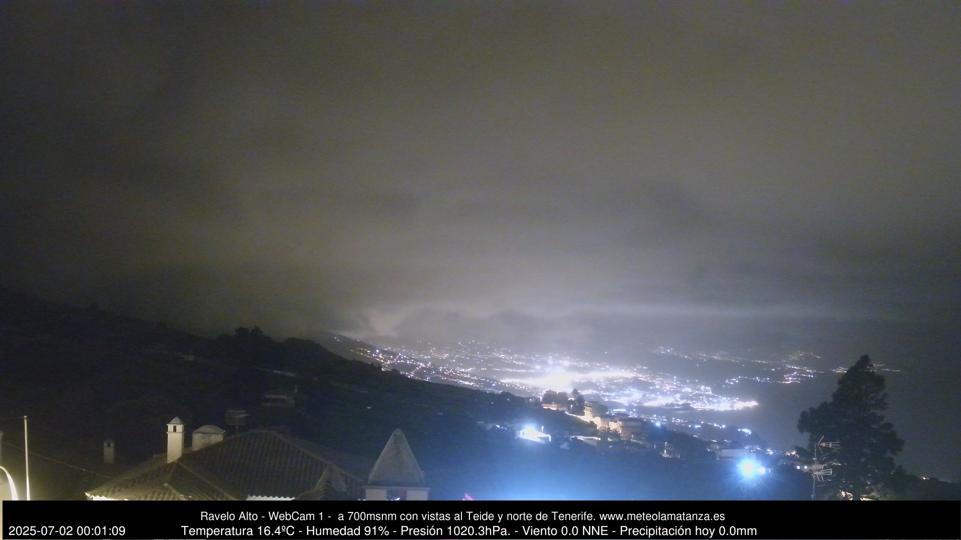 time-lapse frame, MeteoRavelo- Visión N de Tenerife webcam