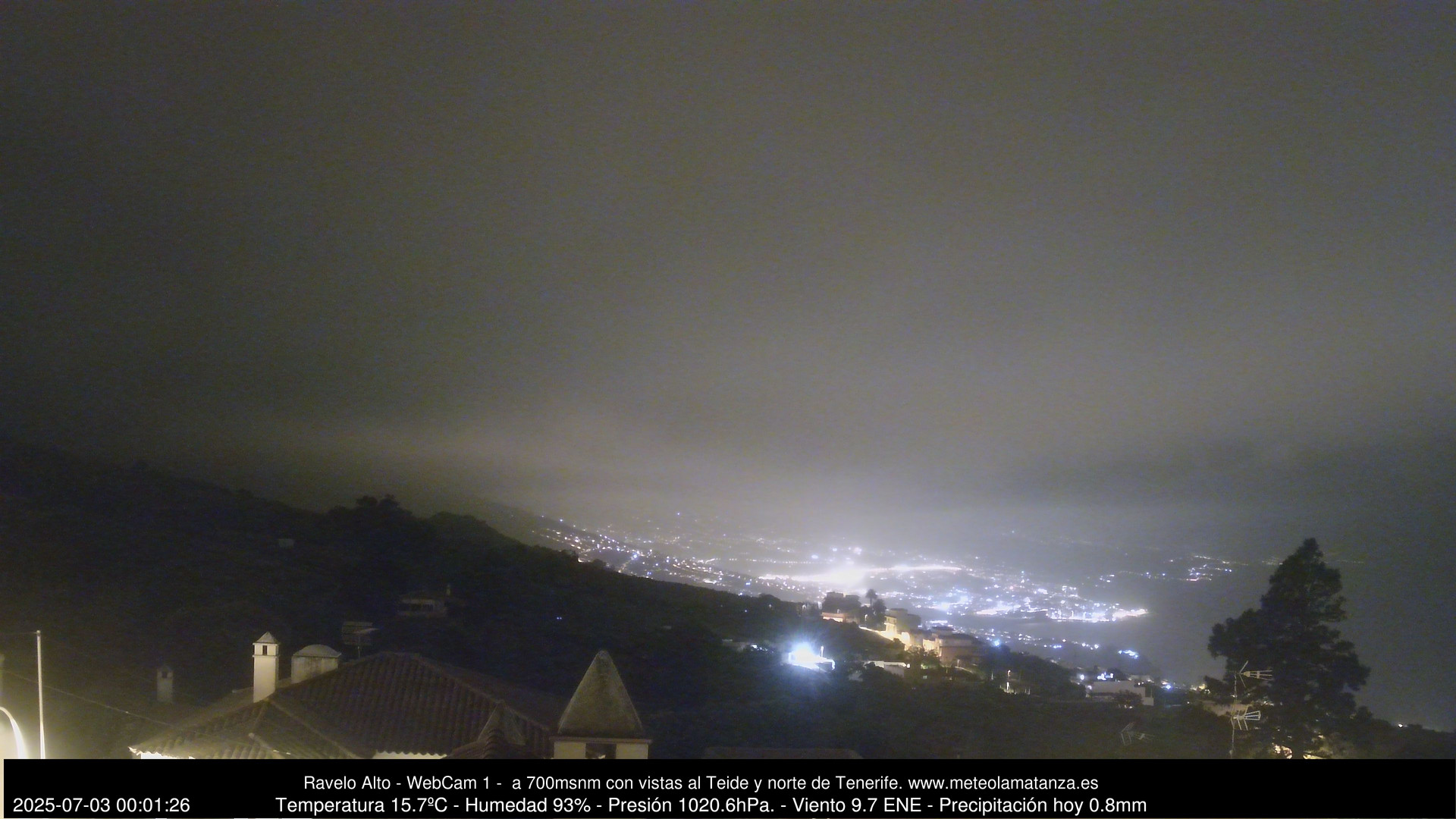 time-lapse frame, MeteoRavelo- Visión N de Tenerife webcam