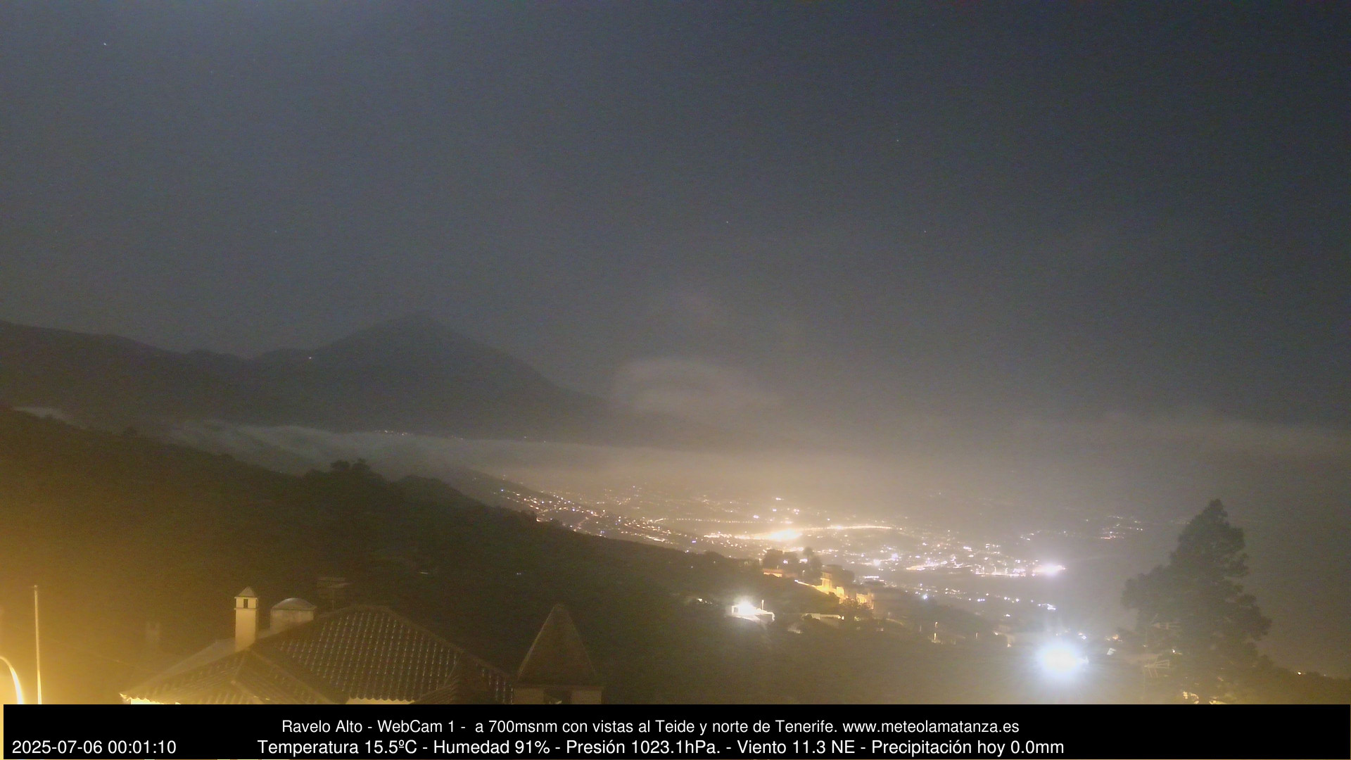 time-lapse frame, MeteoRavelo- Visión N de Tenerife webcam