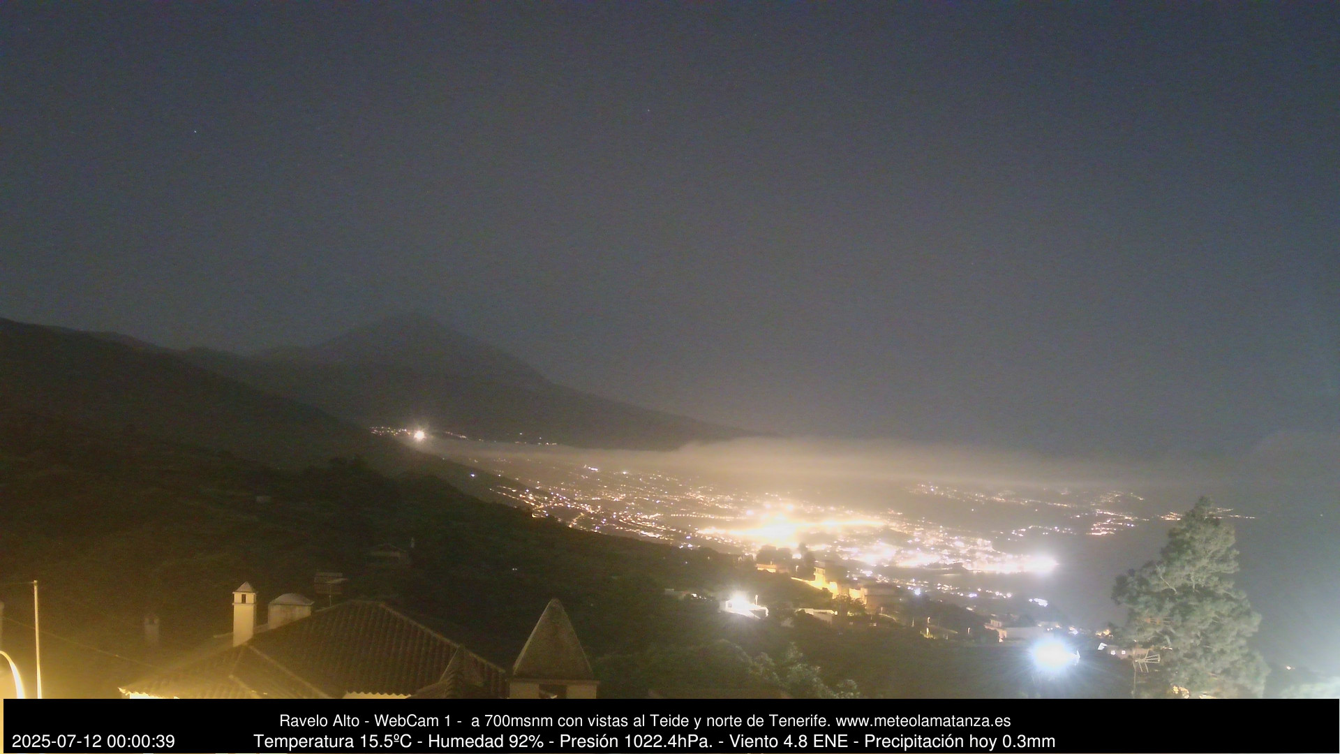 time-lapse frame, MeteoRavelo- Visión N de Tenerife webcam