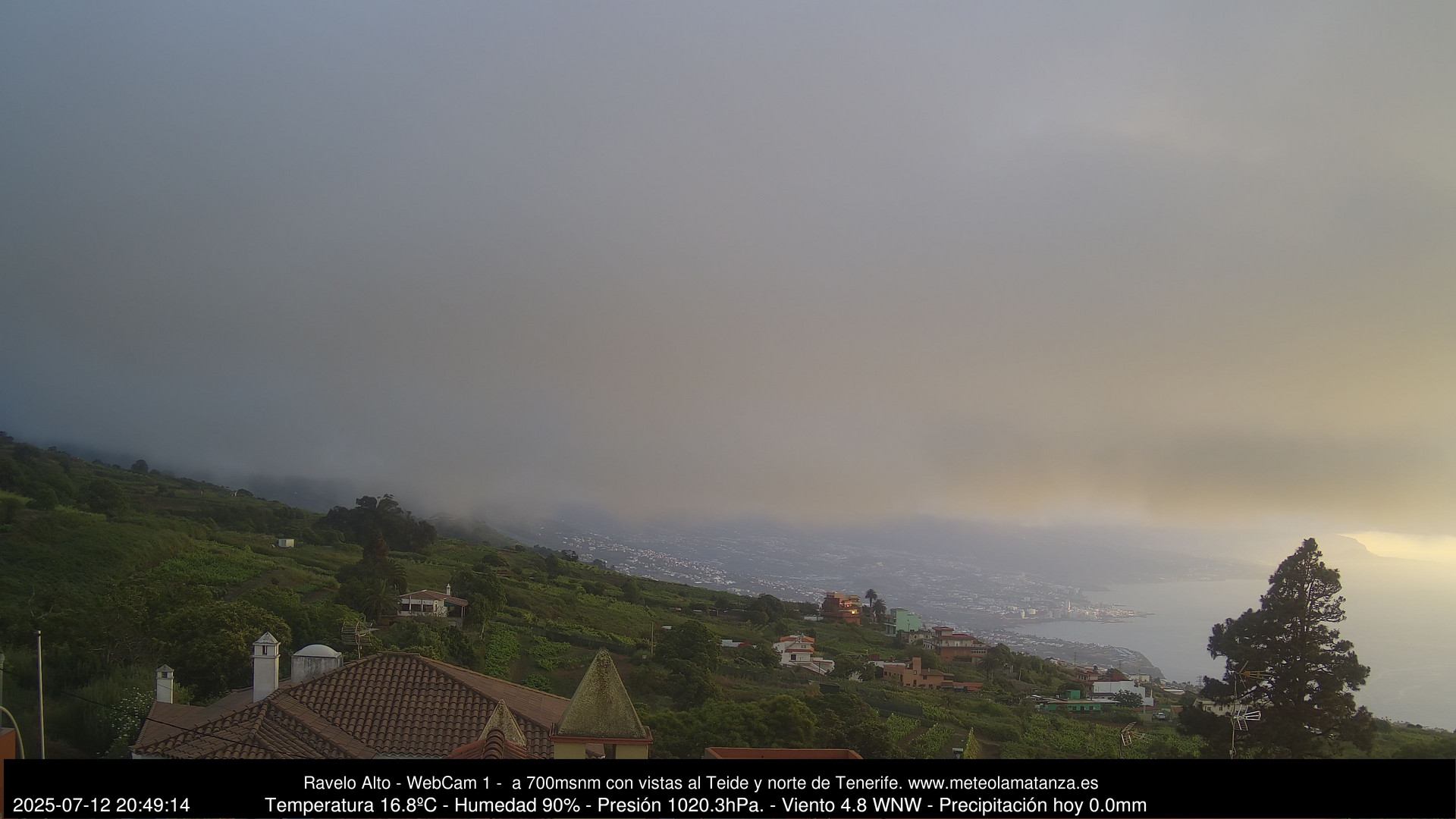 time-lapse frame, MeteoRavelo- Visión N de Tenerife webcam