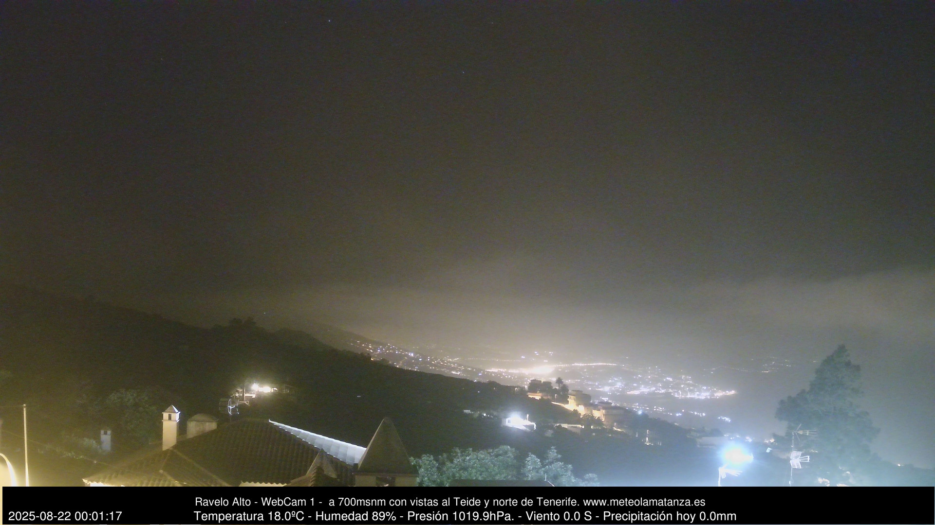 time-lapse frame, MeteoRavelo- Visión N de Tenerife webcam