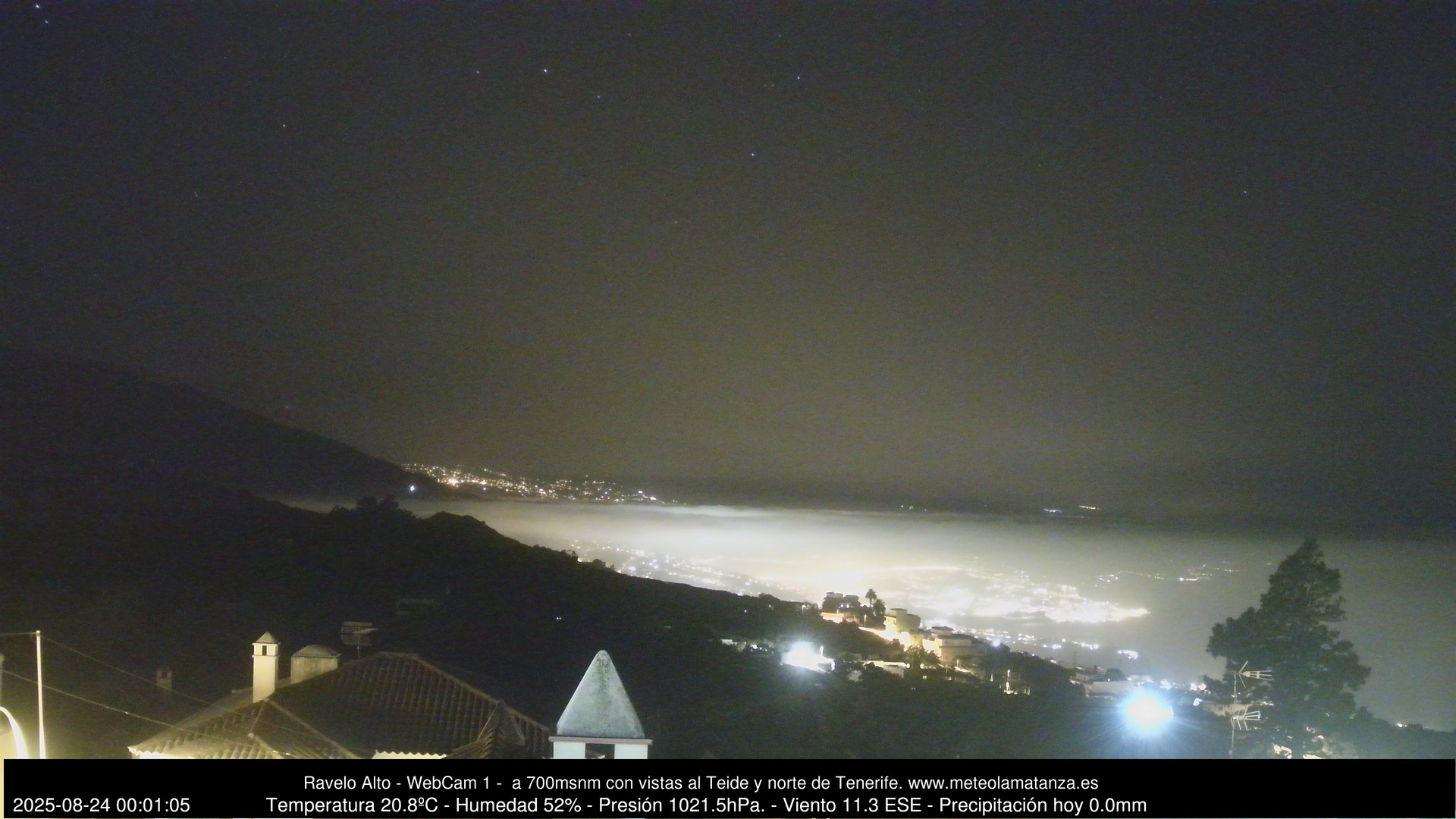 time-lapse frame, MeteoRavelo- Visión N de Tenerife webcam