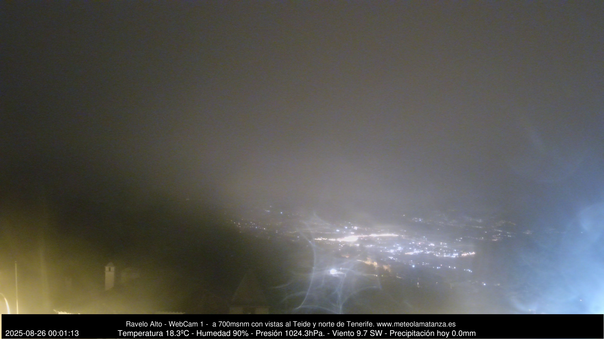 time-lapse frame, MeteoRavelo- Visión N de Tenerife webcam