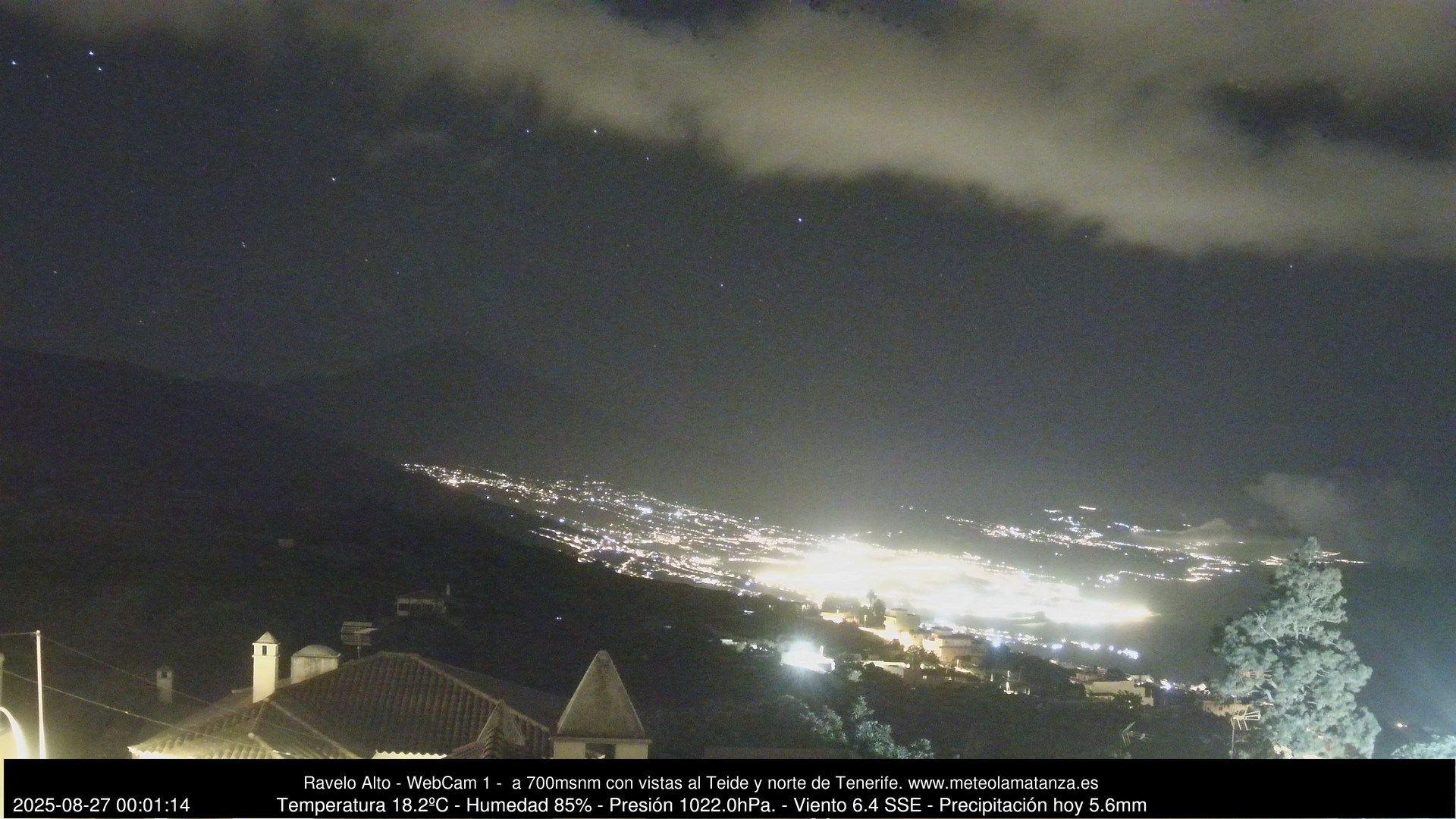 time-lapse frame, MeteoRavelo- Visión N de Tenerife webcam