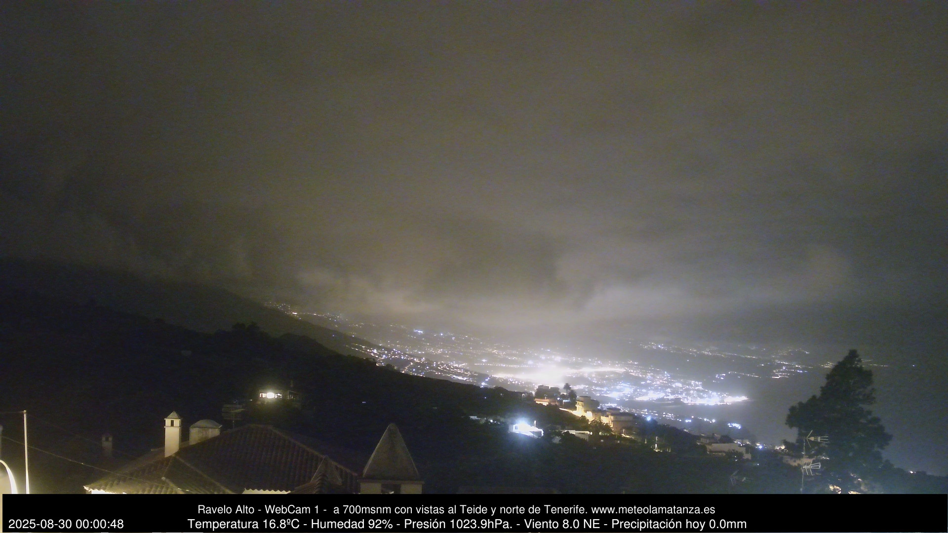 time-lapse frame, MeteoRavelo- Visión N de Tenerife webcam