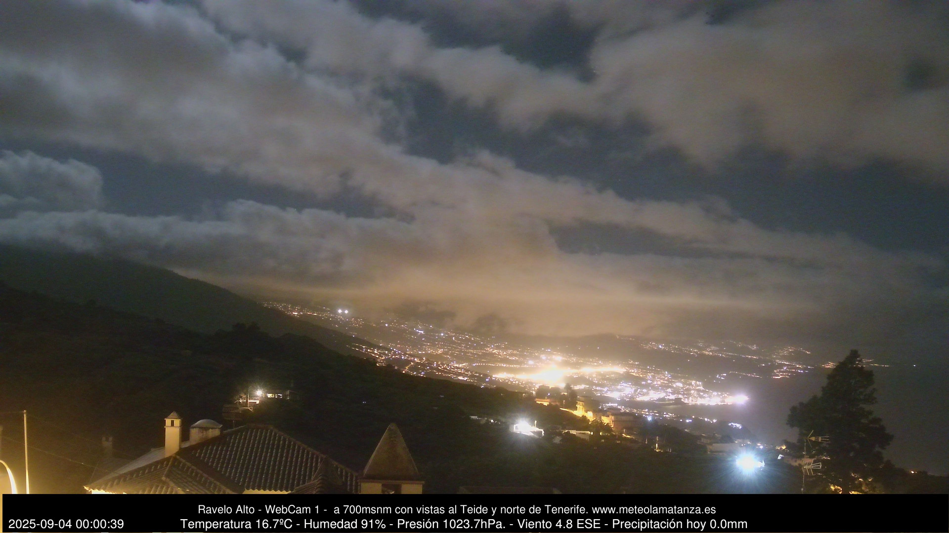 time-lapse frame, MeteoRavelo- Visión N de Tenerife webcam