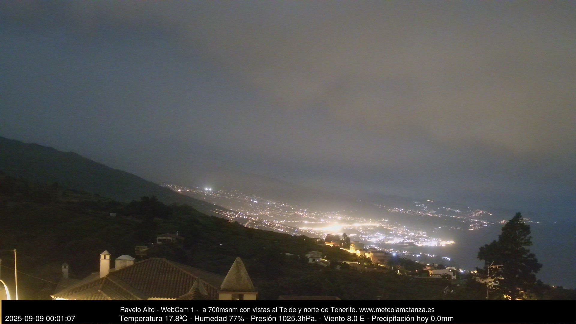 time-lapse frame, MeteoRavelo- Visión N de Tenerife webcam