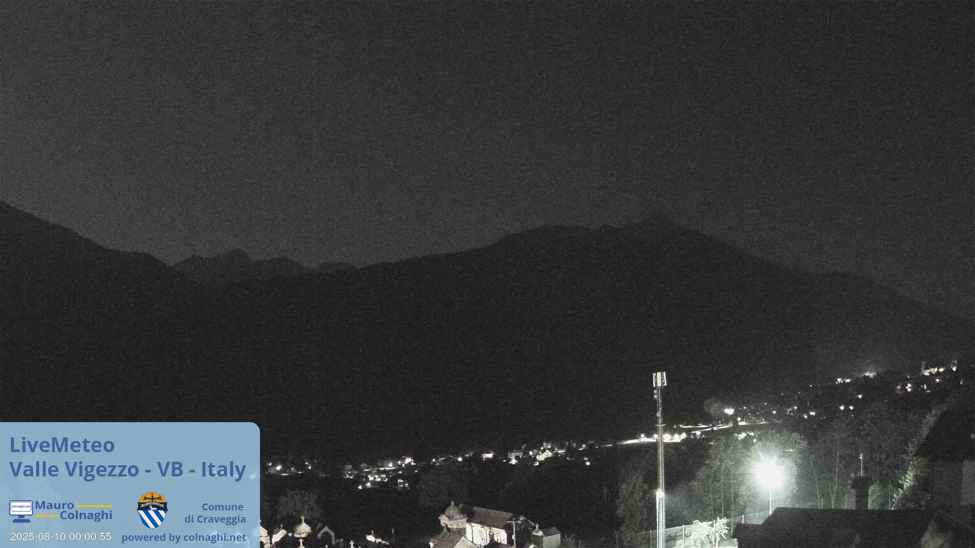 time-lapse frame, Valle Vigezzo webcam
