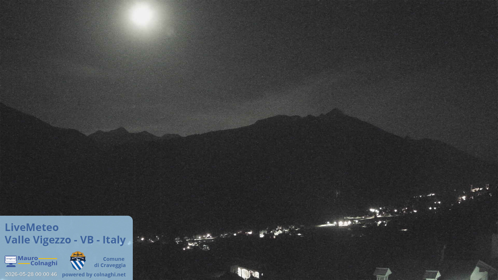 time-lapse frame, Valle Vigezzo webcam