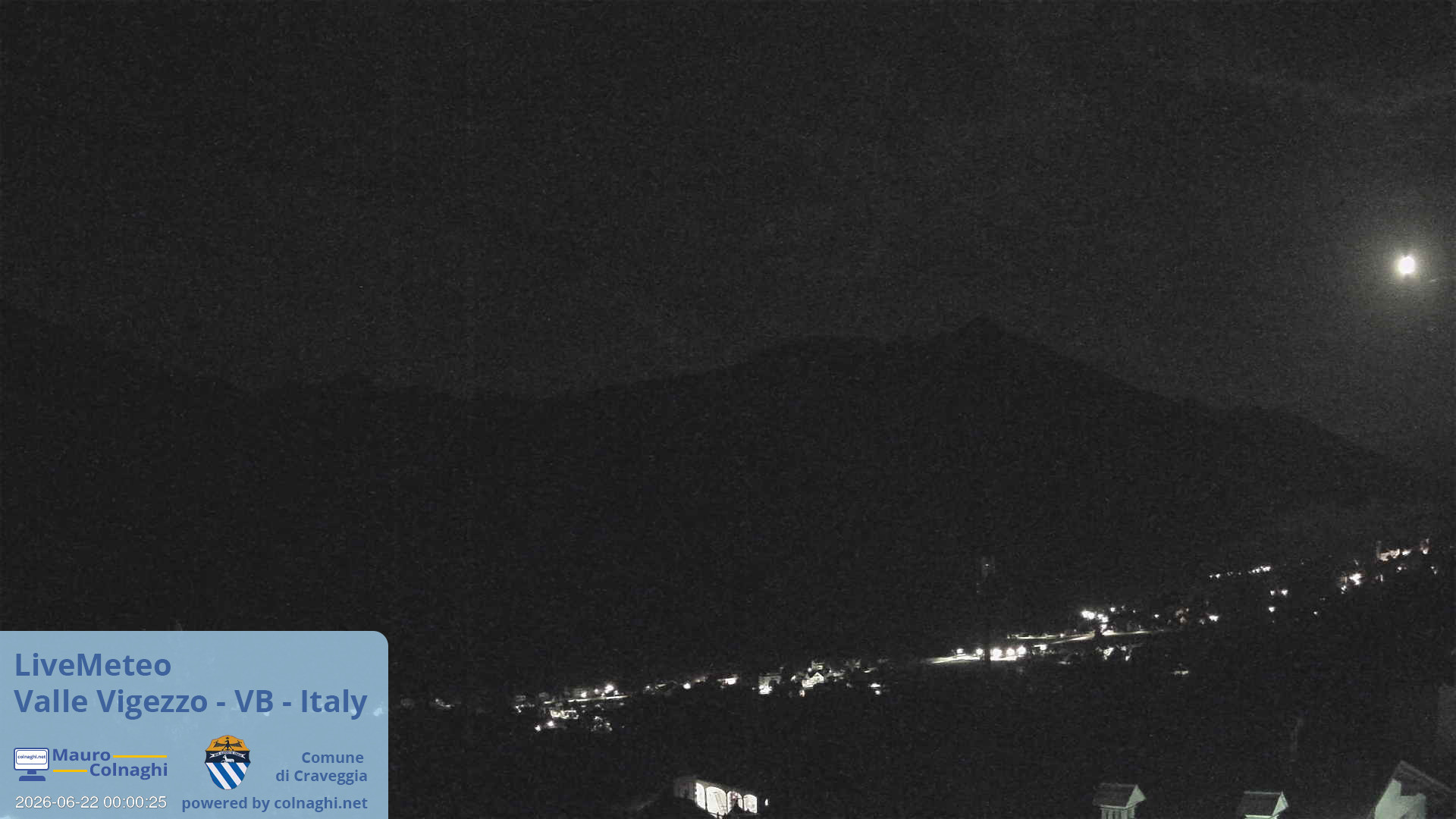 time-lapse frame, Valle Vigezzo webcam