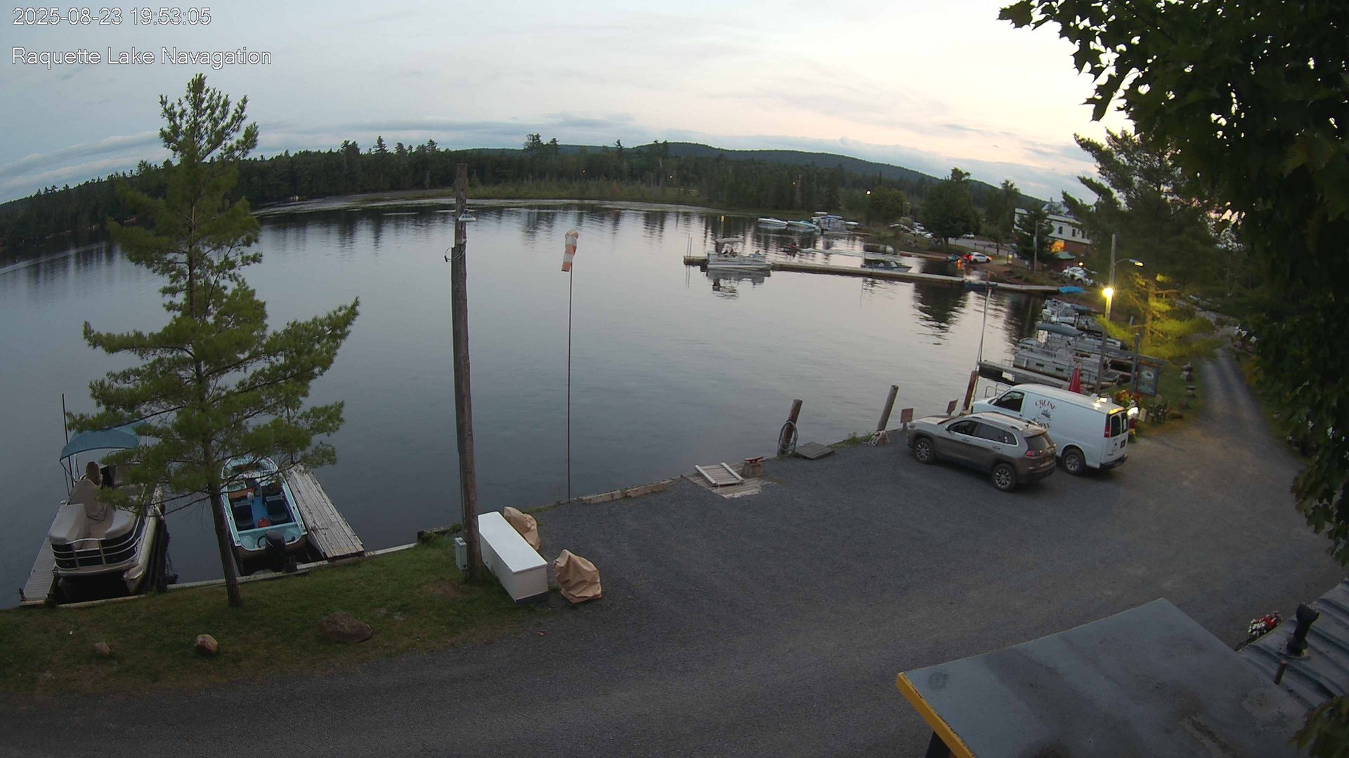 time-lapse frame, Raquette Lake Navigation  webcam