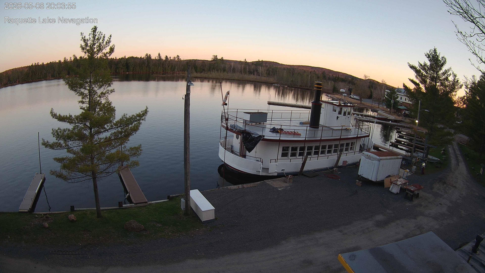 time-lapse frame, Raquette Lake Navigation  webcam
