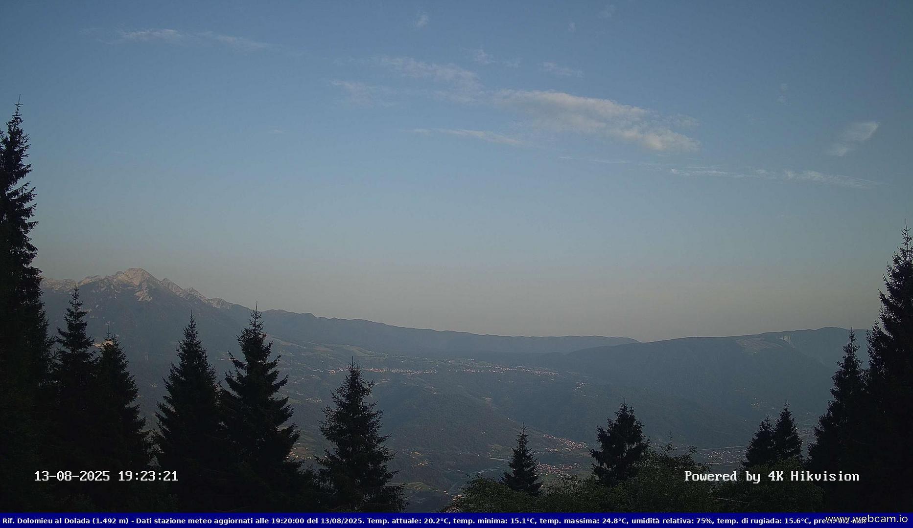 time-lapse frame, Rifugio Dolomieu al Dolada 1492m webcam