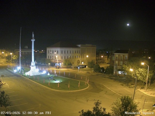 time-lapse frame, Monument Square Center webcam