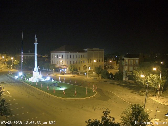 time-lapse frame, Monument Square Center webcam