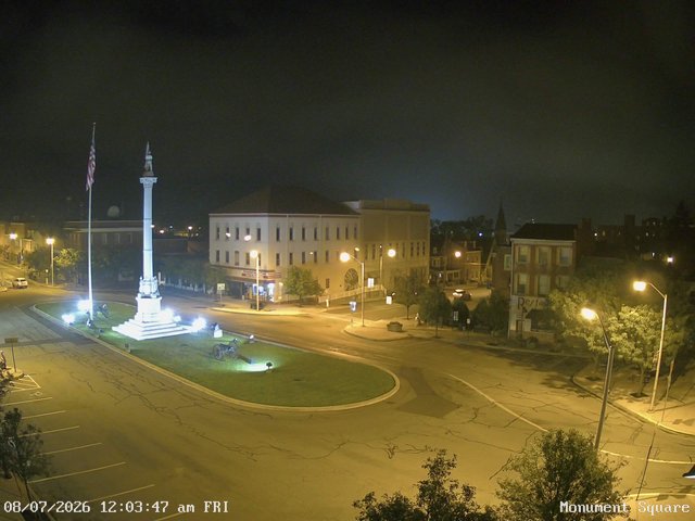 time-lapse frame, Monument Square Center webcam