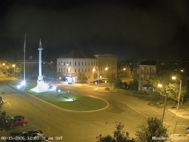time-lapse frame, Monument Square Center webcam