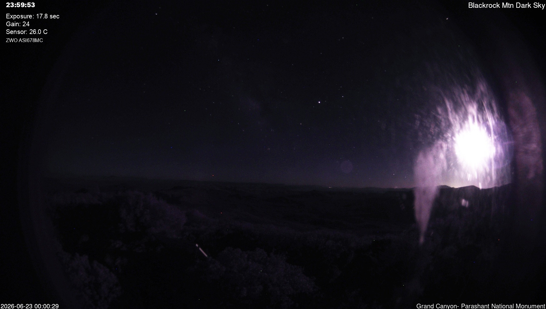 time-lapse frame, Blackrock - Dark Sky webcam