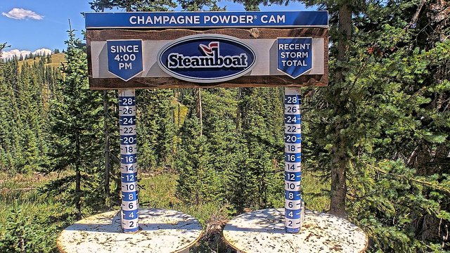 view from Steamboat Champagne Powder on 2026-08-17