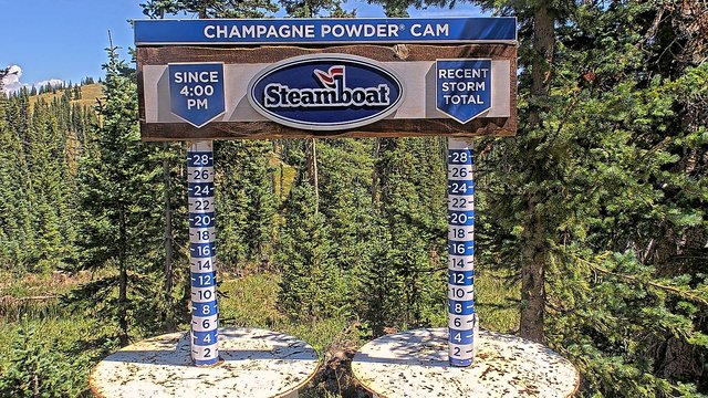 view from Steamboat Champagne Powder on 2026-08-21