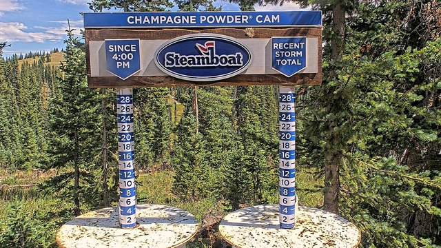 view from Steamboat Champagne Powder on 2026-08-23