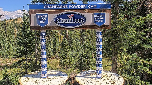 view from Steamboat Champagne Powder on 2026-08-27