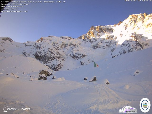 time-lapse frame, Valanga del 1 gennaio 2020 webcam