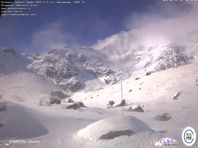 time-lapse frame, Valanga del 16 marzo 2021 webcam
