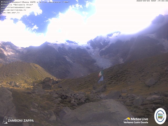 time-lapse frame, Crollo canalone Marinelli 20 agosto 2022 webcam