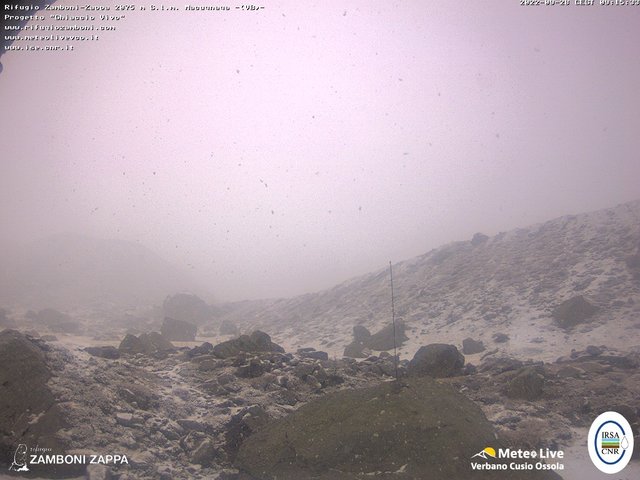 time-lapse frame, Rifugio Zamboni 28 settembre 2022 webcam