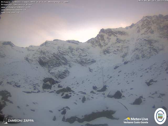 time-lapse frame, Valanga del 5 gennaio 2023 webcam
