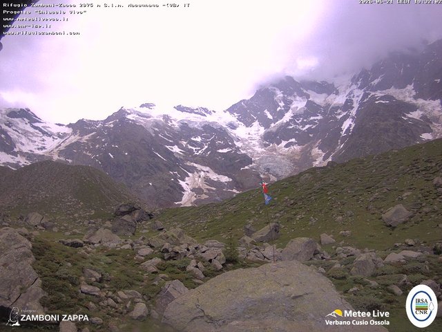 time-lapse frame, Rifugio Zamboni webcam