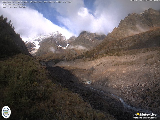 time-lapse frame, Fronte ghiacciaio Belvedere webcam