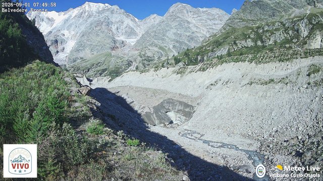 time-lapse frame, Fronte ghiacciaio Belvedere webcam