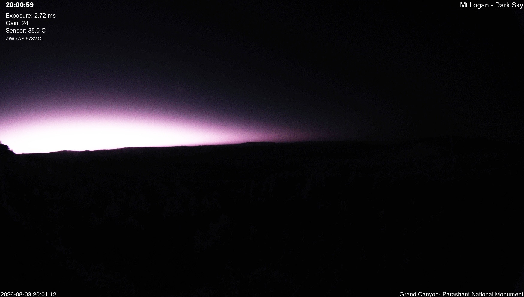 view from Mt Logan - Dark Sky on 2026-08-03