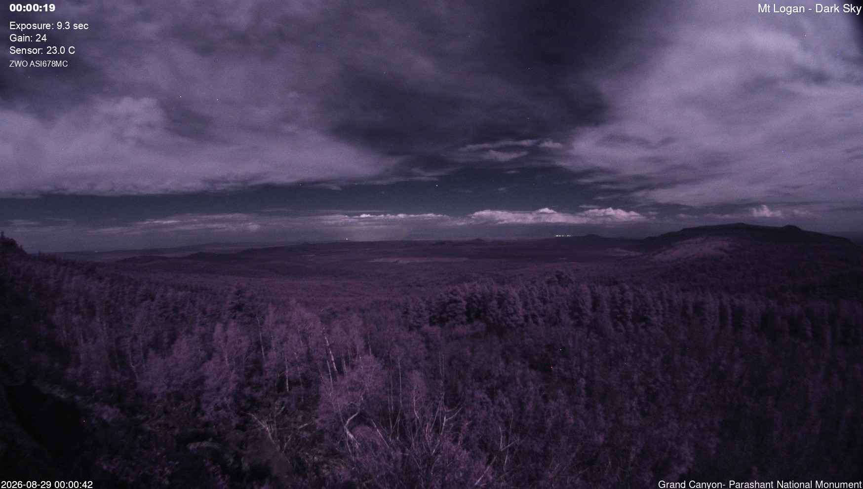 time-lapse frame, Mt Logan - Dark Sky webcam