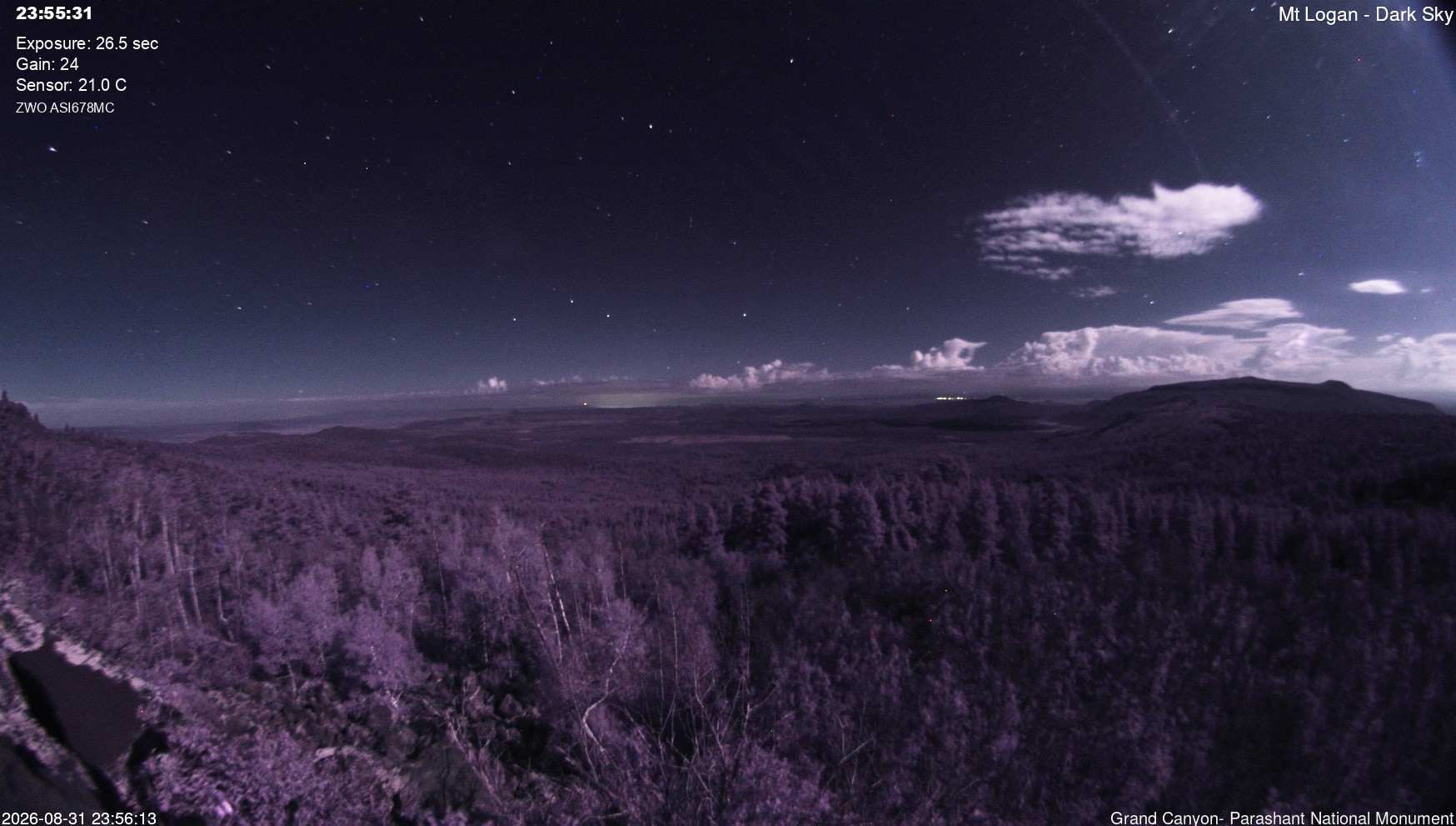 view from Mt Logan - Dark Sky on 2026-08-31