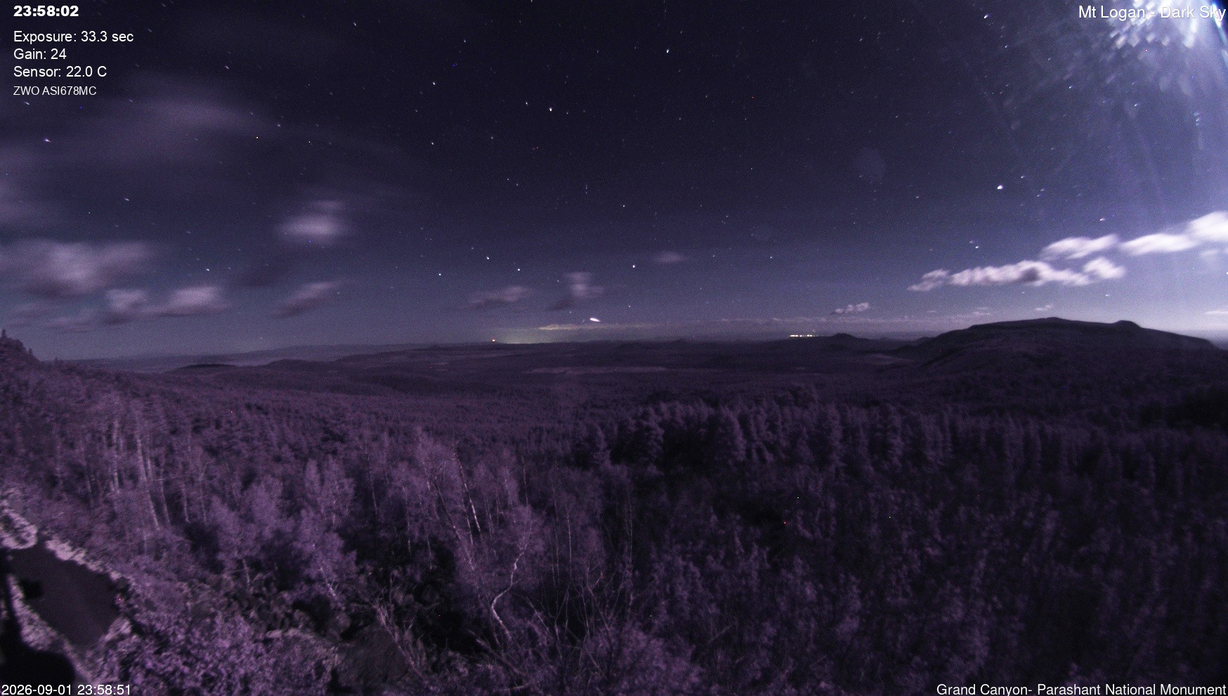 view from Mt Logan - Dark Sky on 2026-09-01