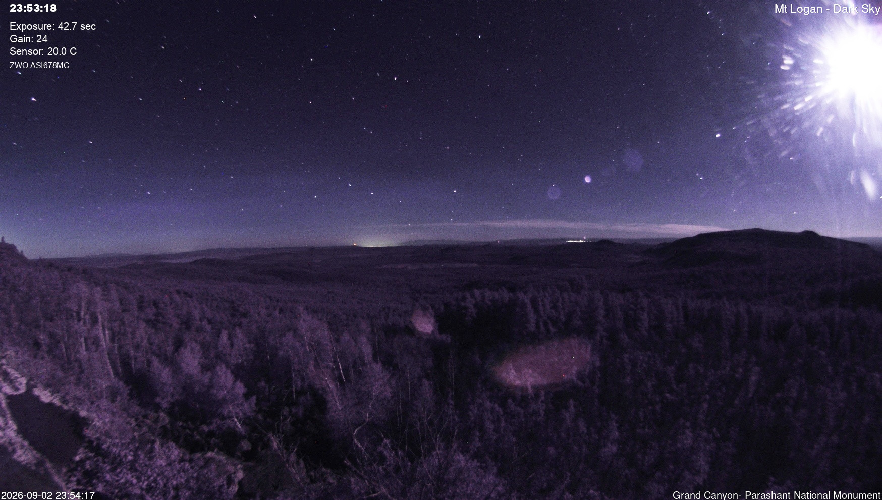 view from Mt Logan - Dark Sky on 2026-09-02