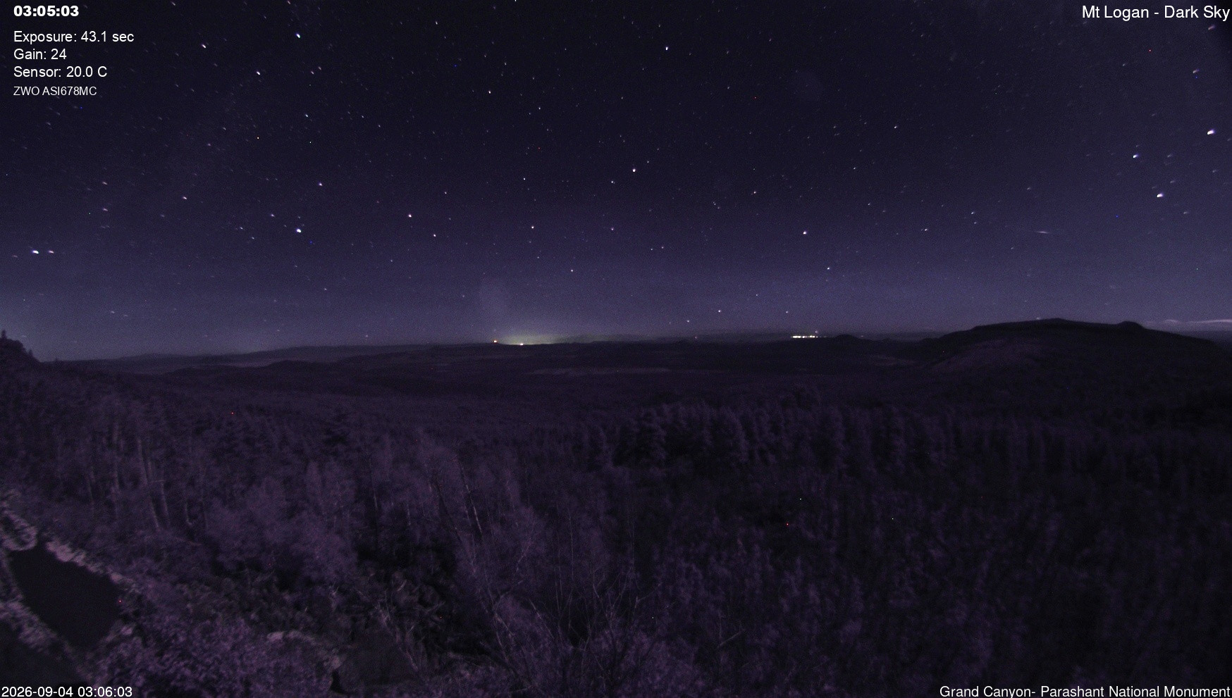 view from Mt Logan - Dark Sky on 2026-09-04
