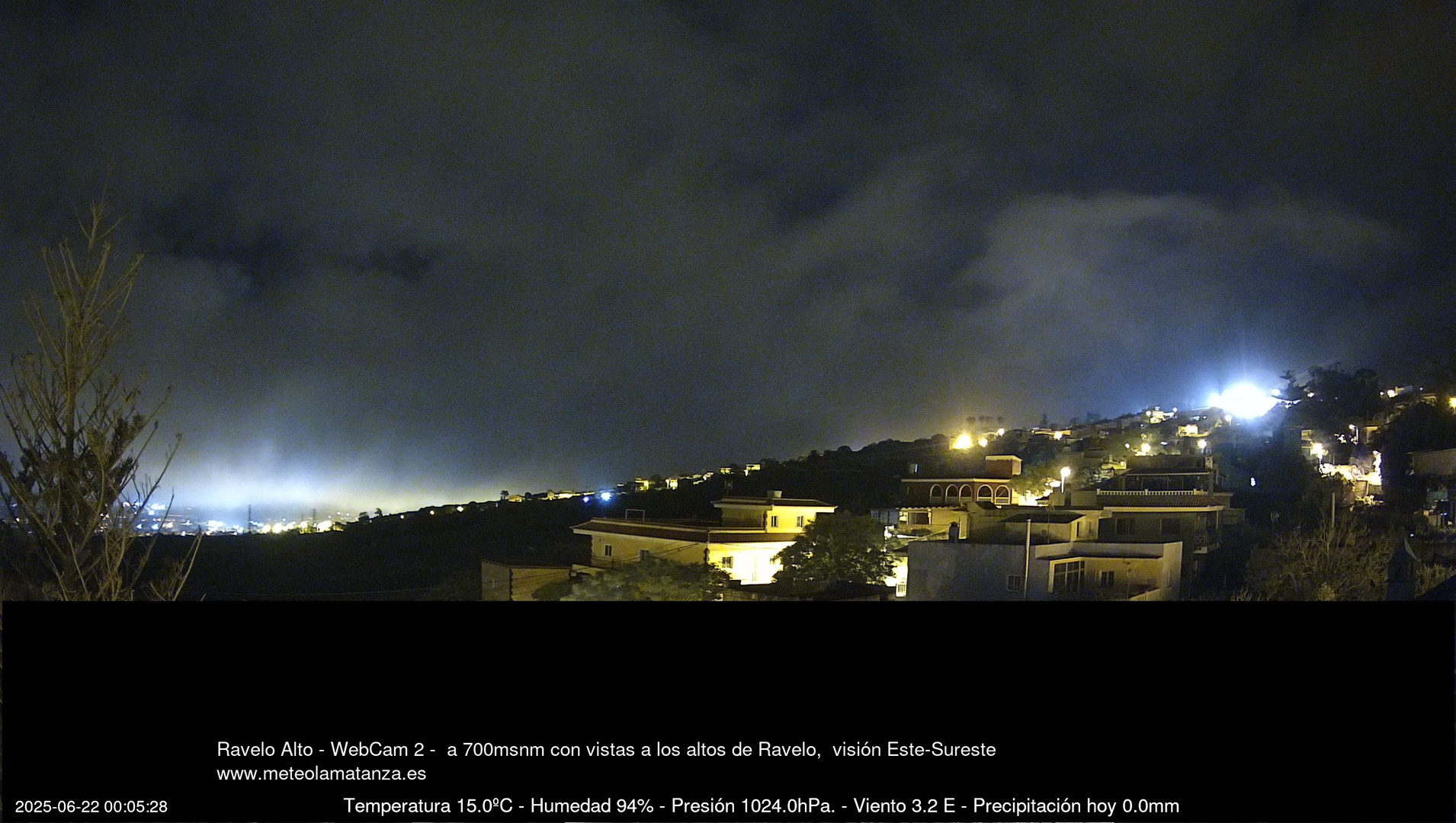 time-lapse frame, Ravelo, visión E-SE, 428msnm webcam