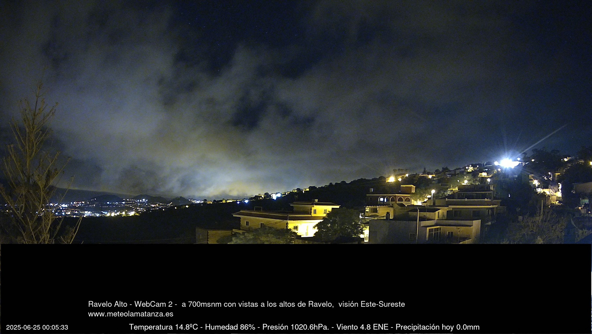time-lapse frame, Ravelo, visión E-SE, 428msnm webcam