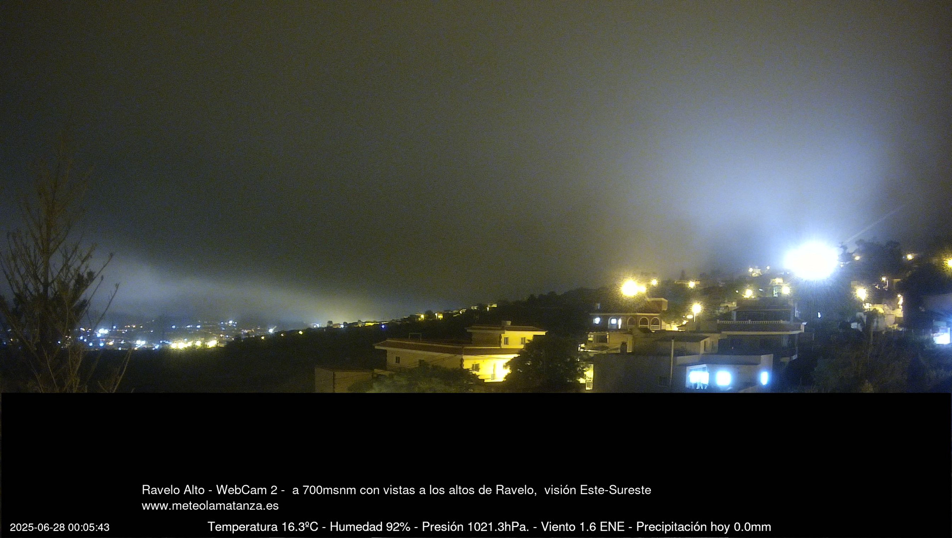 time-lapse frame, Ravelo, visión E-SE, 428msnm webcam