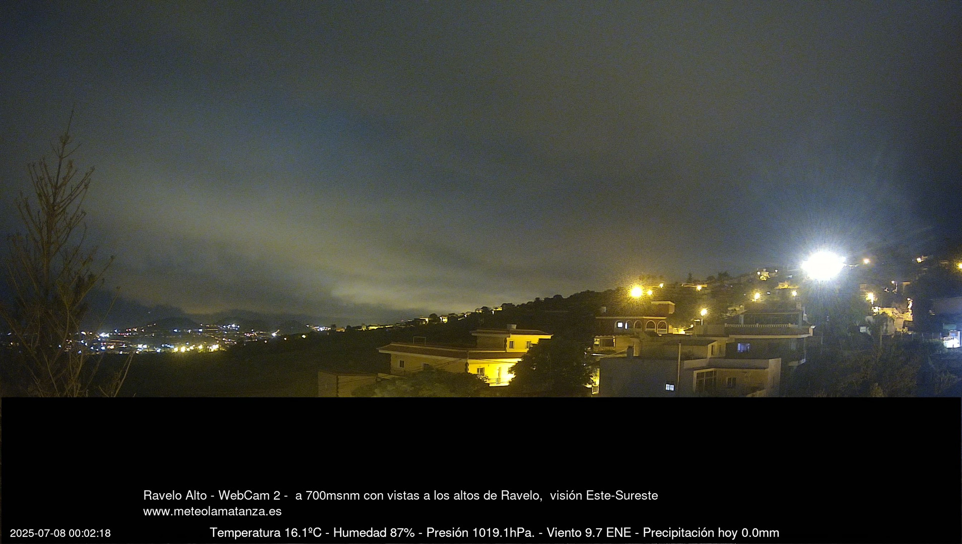 time-lapse frame, Ravelo, visión E-SE, 428msnm webcam