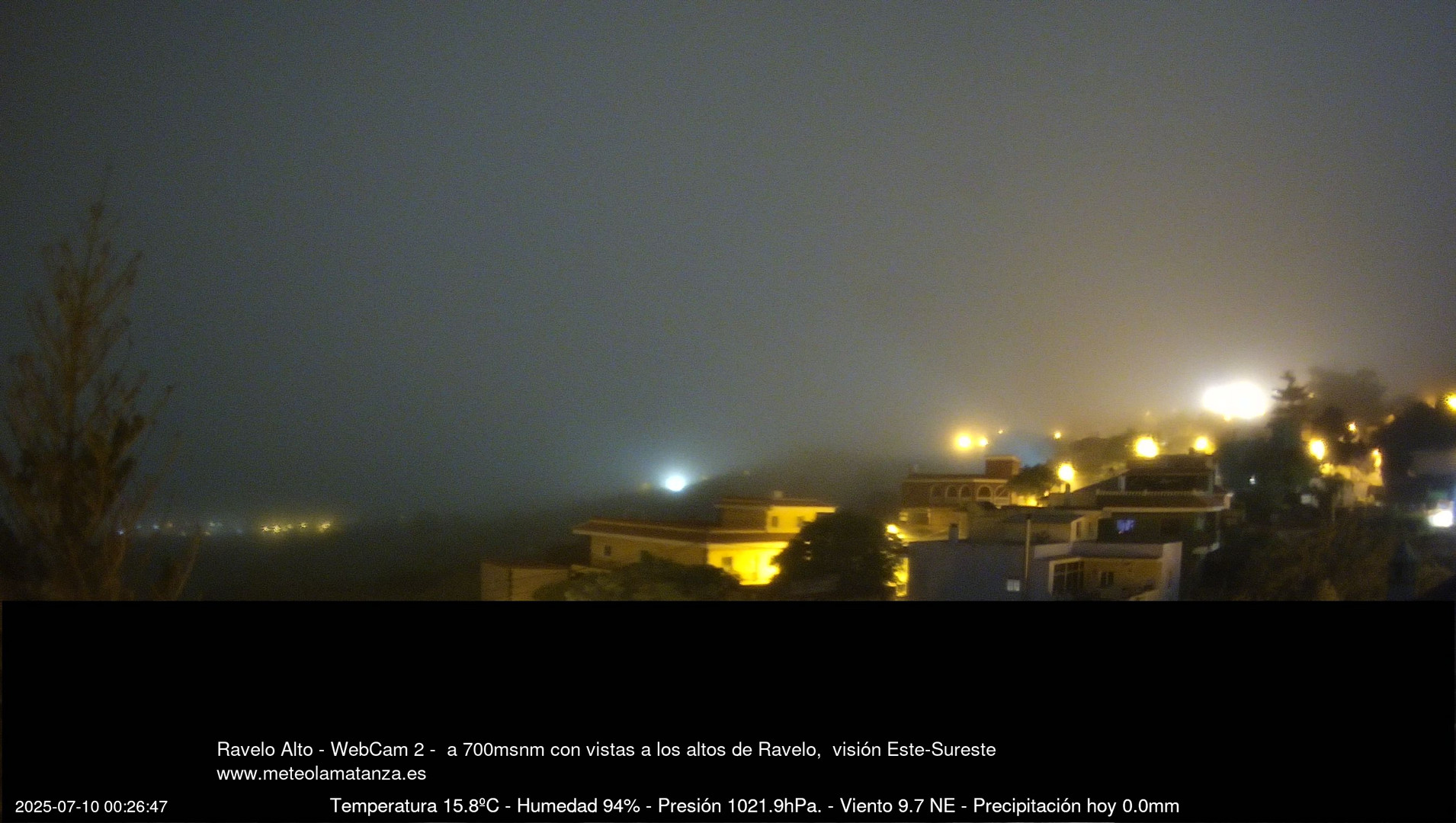 time-lapse frame, Ravelo, visión E-SE, 428msnm webcam
