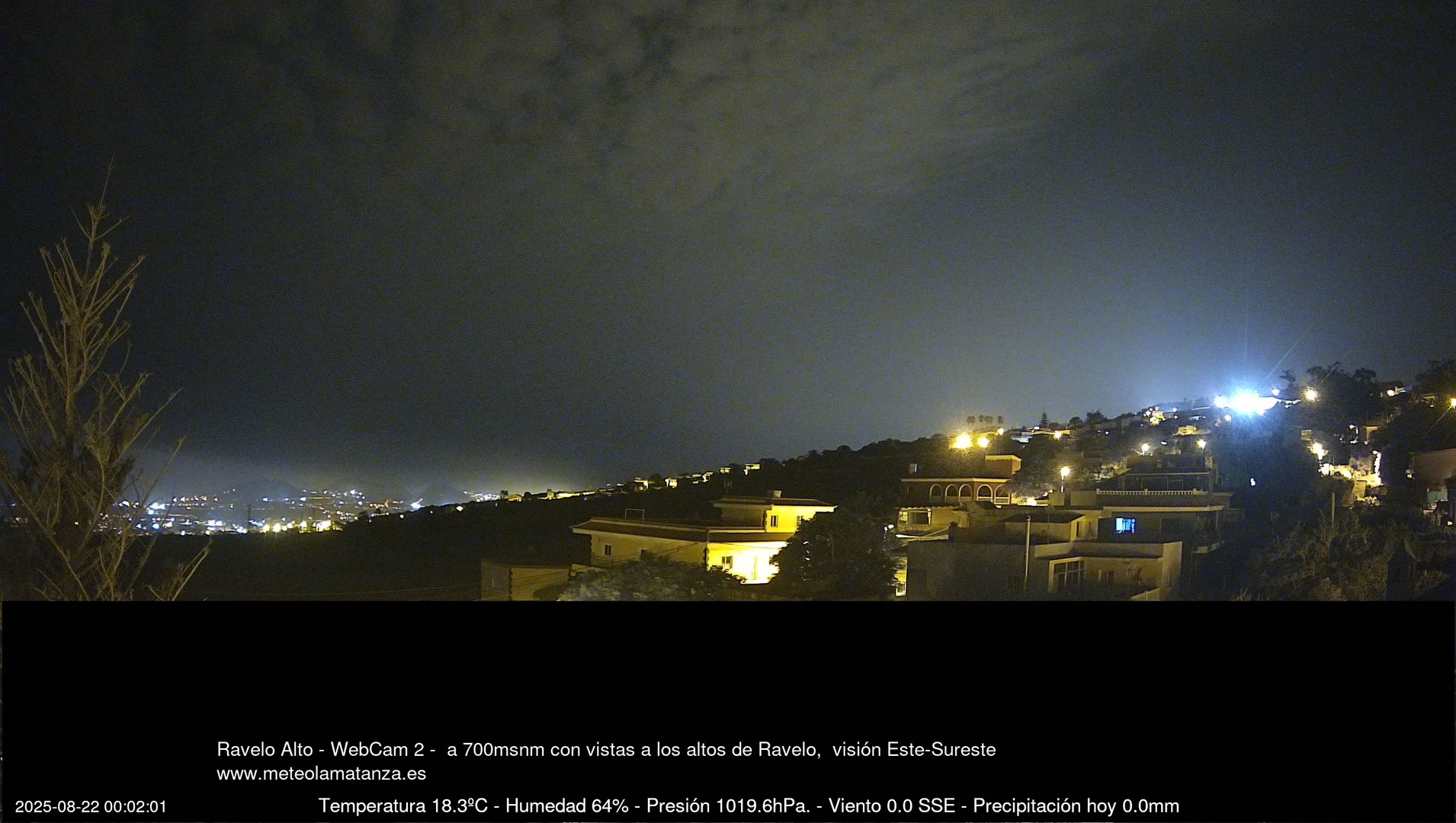 time-lapse frame, Ravelo, visión E-SE, 428msnm webcam
