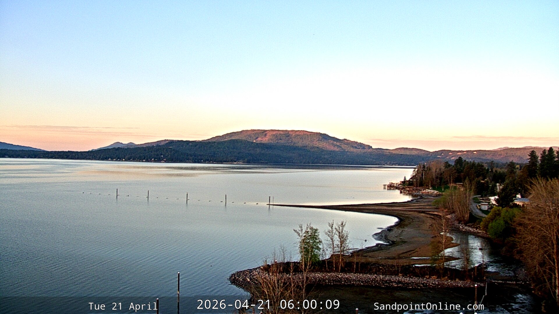 time-lapse frame, Sandpoint Online - Lake Pend Oreille webcam