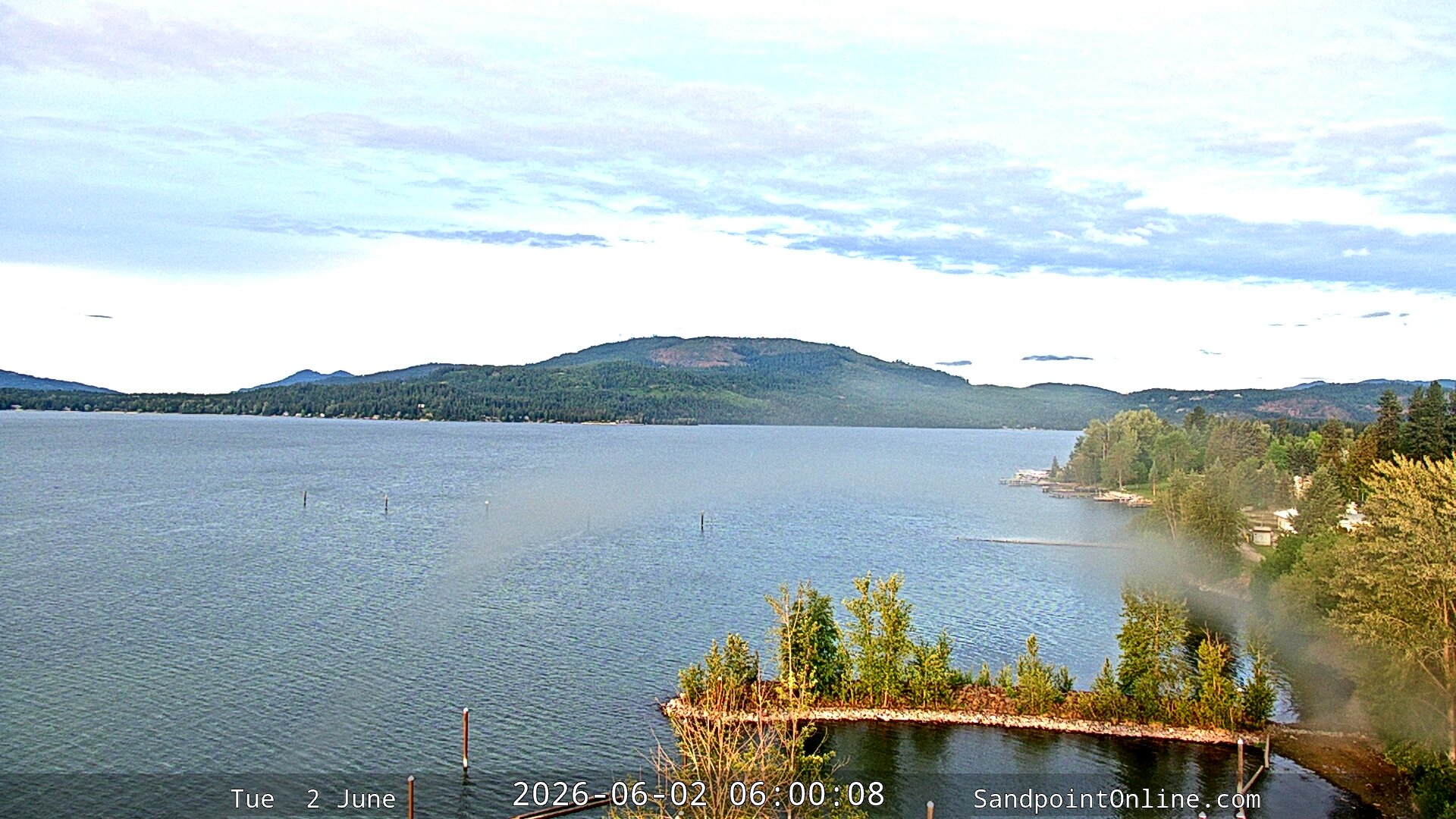 time-lapse frame, Sandpoint Online - Lake Pend Oreille webcam